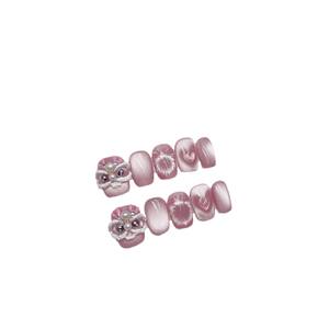 [Pink Little Milk Dragon] Pegatinas <span class=keywords><strong>de</strong></span> manicura avanzadas efecto ojo <span class=keywords><strong>de</strong></span> gato, diseño <span class=keywords><strong>de</strong></span> armadura <span class=keywords><strong>de</strong></span> Año Nuevo y danza del león, efecto fuegos artificiales troquelados, <span class=keywords><strong>huecas</strong></span> - Product Image 4