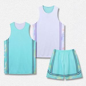 Maillot de basket-ball pour homme en polyester imprimé sur mesure, uniforme en mesh réversible, respirant, séchage rapide, compétition professionnelle - Product Image 3