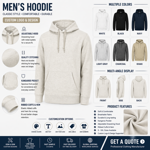 Sudadera con Capucha Casual 100% Algodón, con Bolsillo Canguro, para Hombre, Fabricantes de Sudaderas Personalizadas - Product Image 4