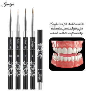 <span class=keywords><strong>Pincel</strong></span> de Modelado Dental 100% Pelo <span class=keywords><strong>Kolinsky</strong></span> Puro con Mango Metálico y Diseño Floral para Coronas de Cerámica y Glaseado Dental - Product Image 2