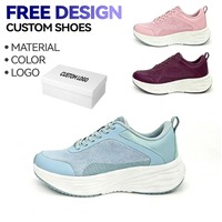 Zapatillas Deportivas de Malla Azul Claro Cómodas, con Suela Gruesa Blanca Antideslizante, Casuales, Unisex, para Otoño, Verano, Primavera e Invierno, de Algodón
