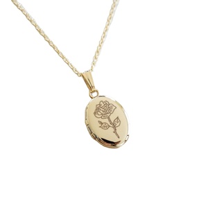 Memory Jewelry With Meaning <strong>Oval</strong> <strong>Shape</strong> Rose Flower Design DIY <strong>Locket</strong> Pendant Necklace for Family Members - Product Image 1