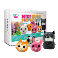 Kit artisanal en feutre préféré des enfants, Mini pompon mignon pour animaux de compagnie, Kit d'animaux en fil fait à la main pour garçons et filles