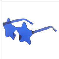 Lunettes de soleil étoile sans monture couleur bonbon - Lunettes bouclier originales et amusantes, accessoires de fête et de festival pour femmes et hommes