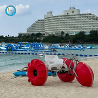 Bateau à pédales de vélo d'eau 3 grandes roues Tricycle de l'eau matériel de PE à vendre