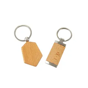 Naturel gravure laser en bois blanc personnalisé plaine logo forme meilleur prix porte-clés bois gravé porte-clés bois porte-clés