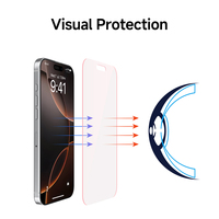 Protector de Pantalla con Filtro de Luz Roja, Anti-rayones, Sin Burbujas, Anti-luz Azul, Película Protectora para iPhone