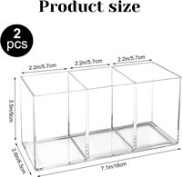 Lot de 2 rangements de couverts en acrylique argenté Porte-ustensiles en plastique pour comptoir de cuisine, fourchette, couteau et cuillère