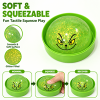 Balle Squishy Mystère de Noël Remplie de Paillettes, Jouet Surprise en Capsule à Presser avec Plusieurs Expressions pour Cadeaux de Fêtes