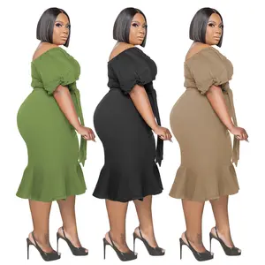 Chic designer one piece dress for fat women In A Variety Of