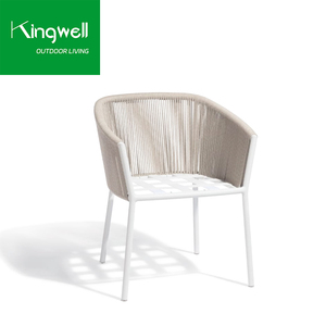 Sedia da Esterno in Alluminio con Design di Tendenza e Corda, Impermeabile e Confortevole, di Alta Qualità per Giardino, Piscina, Balcone e Ristorante - Product Image 5