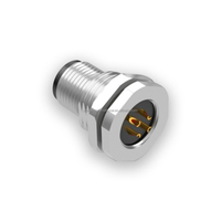 Connecteur circulaire 4 broches M12 prise B-code plaqué or montage sur panneau tasse à souder IP67 étanche M12 B Code 4pin connecteur avec fil