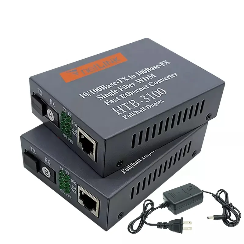 10/100M Fiber Media Converter HTB-3100 Netlink 25km A/B Konverter Fiber Optic Media Converter HTB-3100