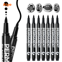 Aiye Vente en gros Stylo marqueur permanent étanche à peinture huileuse noire sans effacement avec encre non toxique Stylo marqueur noir