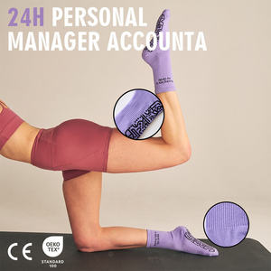 Chaussettes de Pilates pour femmes BiLu avec logo personnalisé, antidérapantes, respirantes, pour yoga, barre, fitness, studio, marque privée - Product Image 3