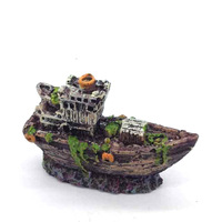 Mini décoration d'aquarium écologique en forme de navire pirate en ruine, aménagement paysager d'aquarium, simulation de navire, navire coulé pour petits aquariums