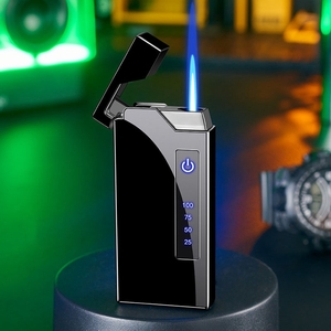 Briquet à <span class=keywords><strong>gaz</strong></span> électrique avec torche coupe-vent rechargeable à flamme bleue, <span class=keywords><strong>charge</strong></span> rapide USB, Smart Touch - Product Image 4