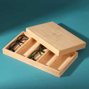 5-Khe Cắm Tre Gỗ Kính Mắt Kính Kính Mát Hộp Lưu Trữ Trường Hợp Khay Hiển Thị Tổ Chức Hộp Chủ Như Nhà Văn Phòng Trang Trí Nội Thất - Product Image 3