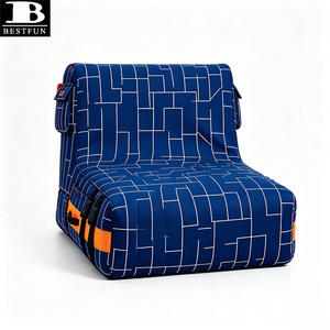 Fauteuil gonflable géométrique avec housse en tissu, canapé-lit automatique, chaise longue pour le camping en plein air, la cour, la terrasse, la plage - Product Image 6