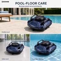 Nettoyeur de piscine robotisé en gros certifié CE FCC RoHS pour fonds de piscine inclinés avec capacité de pente de 23 degrés, 2,5 L, 100 m²