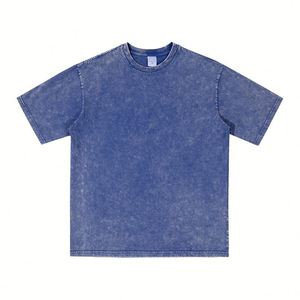 เสื้อยืดสตรีทสไตล์วินเทจทรงโอเวอร์ไซส์ แขนสั้น ผ้าหนา 300 กรัม ทรงปกติสำหรับผู้ชาย สไตล์ฮิปฮอป พิมพ์ลายตัวอักษร - Product Image 5