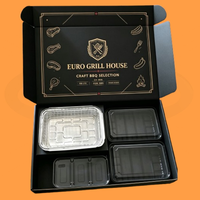 Barbecue jetable au charbon de bois pliable en matériau recyclé, boîte portable de style bento avec grille intégrée et poignée en carton ondulé Kraft