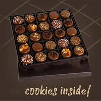 Boîte cadeau chocolat personnalisée GOLD, revêtement UV, gaufrage, estampage, plateau en plastique PP recyclé, usage alimentaire, modèle GOLD-398 personnalisé