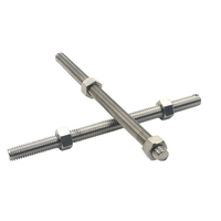 Vis à tête cylindrique à filetage complet JM Hardware DIN975 en acier au carbone zingué, tige filetée M6-M36