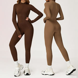 XW-DLT5050 Tuta Intera Sportiva a Maniche Lunghe ad Asciugatura Rapida per Palestra, Corsa, Sollevamento Glutei, Allenamento, Yoga, Fitness, Abbigliamento Attivo per Donne - Product Image 1