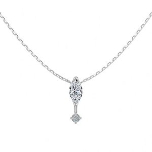 Dylam Stylish Minimalist Design S925 Silver Link Chain <b>D</b> Color VVS1 Moissanite Stone Pendant <b>Necklace</b> Customizable Jewelry - Product Image 1