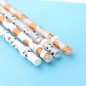 Cannucce da calcio sportive 2022, cannucce in plastica riutilizzabili per lo sport, cannuccia decorativa con design a calcio - Product Image 5