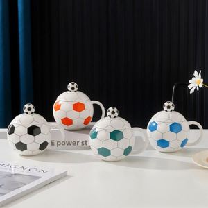 Football Soccer Ceramic Mug With Lid Sports Fan Cup Planet Pattern Coffee Mug for Daily Use Gift and Promotion - Product Image 4