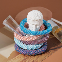 Bracelets en verre faits à la main au crochet, mélange aléatoire de styles népalais, bracelets en perles lâches, vallée de Katmandou, cadeaux uniques faits à la main