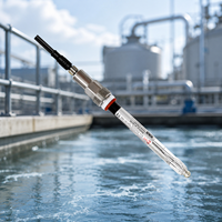 Électrode pH Submersible avec Boîtier en Verre et Acier Inoxydable 316L Résistant à la Corrosion, Plage de Valeurs pH 0-14, Indice d'Étanchéité IP68