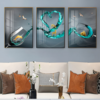 Peintures de décoration artistique de restaurant de luxe modernes peintures murales en porcelaine de cristal de fond de salle à manger en verre à vin