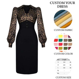 ZYHT spedizione 21506 oggi avvolgente scollo a V con orlo a matita <span class=keywords><strong>motivi</strong></span> africani abiti stampati leopardati per abbigliamento donna - Product Image 6