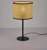 Lampe suspendue E27 chic et rustique de style bohème, abat-jour en rotin tressé à la main, design simple, LED, électrique, plug-and-play, lampe en bois pour chambre à coucher