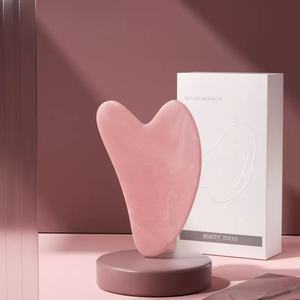 Gua Sha de Cuarzo Rosa para Masaje Facial, Artesanía de Cristal Natural de Alta Calidad con Logotipo Personalizado al por Mayor, Decoraciones Faciales de Cristal - Product Image 3