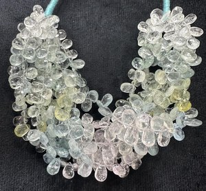 Perles de pierre irrégulières en vrac pour la fabrication de colliers, bleu clair, vert, jaune, transparent, pierres précieuses colorées, matériel de bijouterie artisanale - Product Image 2