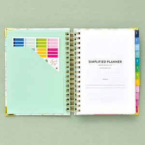 สมุดแพลนเนอร์ธุรกิจสำนักงานแบบปกแข็งพิมพ์ลายตามสั่ง CMYK ดิจิทัล เป็นมิตรกับสิ่งแวดล้อม ขนาด A5 ปั๊มฟอยล์ทอง แบบสันห่วง 120 แผ่น - Product Image 2