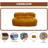 Canapé deux places moderne et minimaliste en velours côtelé, fauteuil paresseux en tissu éponge, idéal pour hôtel, villa, salon, appartement
