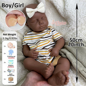 Poupée Reborn <span class=keywords><strong>de</strong></span> 20 pouces, haute simulation, yeux fermés, non peinte, anatomiquement correcte, avec sexe indiqué, compatible avec les sucettes, facile à peindre - Product Image 5