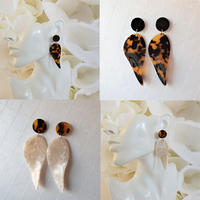 2023 nouvelle boucle d'oreille en résine acrylique d'acétate de coquille de tortue assortie à la mode pour femme bijoux de mode en gros usine boucle d'oreille personnalisée