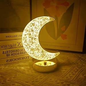 Mesa táctil <span class=keywords><strong>LED</strong></span> recargable <span class=keywords><strong>USB</strong></span> moderna, mesita de noche en forma de Luna que cambia de 3 colores, Bombilla E26 Simple para una bonita atmósfera de dormitorio - Product Image 5