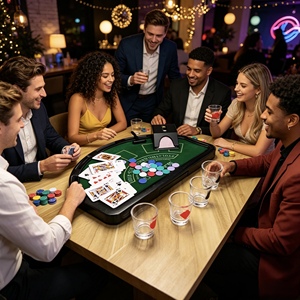 Mini table de Blackjack avec jetons en plastique pour 8 joueurs – Idéale pour les soirées, les jeux de société, les divertissements interactifs et les rassemblements. - Product Image 1