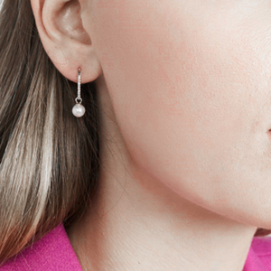 Boucles d'oreilles pendantes de luxe CANNER pour femmes, en argent sterling 925, avec zircon cubique et perle, vente en gros - Product Image 5