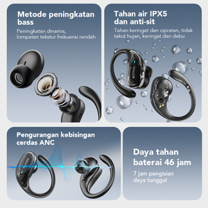 <span class=keywords><strong>ERAZER</strong></span> XT80Pro BT6.0 Écouteurs intra-auriculaires sans fil à réduction de bruit ANC, étanches IPX5, commande tactile, affichage numérique LED - Product Image 3