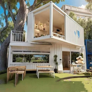 Op maat ontworpen luxe prefab resort villa hotel stalen frame container houten huis 2 slaapkamer vakantiehuis badkamer keuken - Product Image 3