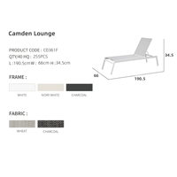 Chaise longue en aluminium pour l'extérieur, mobilier de luxe pour hôtel, villa, bord de piscine, mobilier de jardin, mobilier de patio