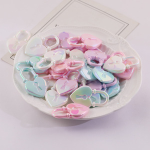 Dijes de aleación de zinc en forma de corazón, colores aleatorios, accesorios de joyería DIY para bolsos, coches, regalos, colgante unisex - Product Image 2